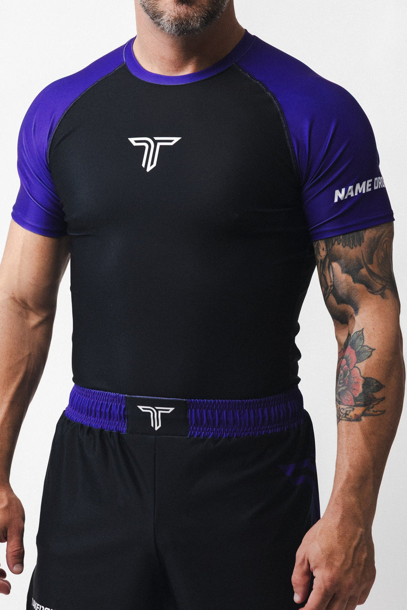 Ranked Jiu Jitsu Short-Sleeve Rashguard - Purple